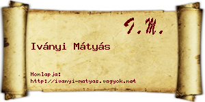 Iványi Mátyás névjegykártya