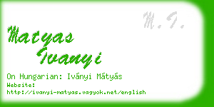 matyas ivanyi business card