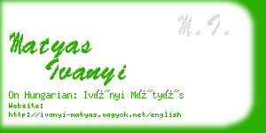 matyas ivanyi business card